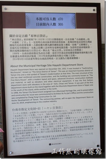 台南-林百貨重新開幕。入口處有本館可容納人數與目前館內人數的螢幕顯示。