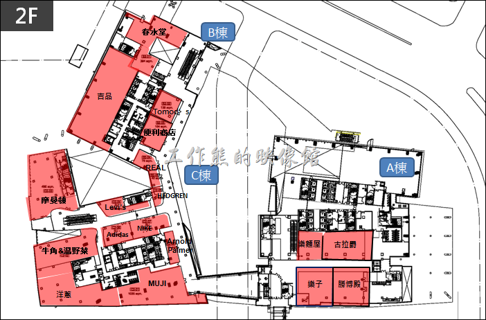 中國信託南港總部二樓店家分佈。